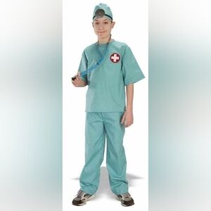 Kids Surgeon Costume - Green,         Size (M) 8 to 10